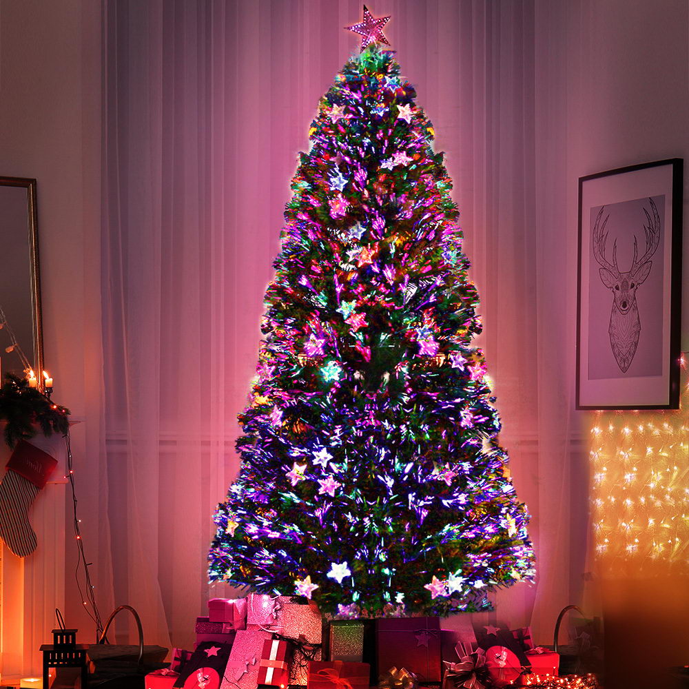 Jingle Jollys 1.8M 6FT LED Christmas Tree Xmas Optic Fiber Multi Colour Lights