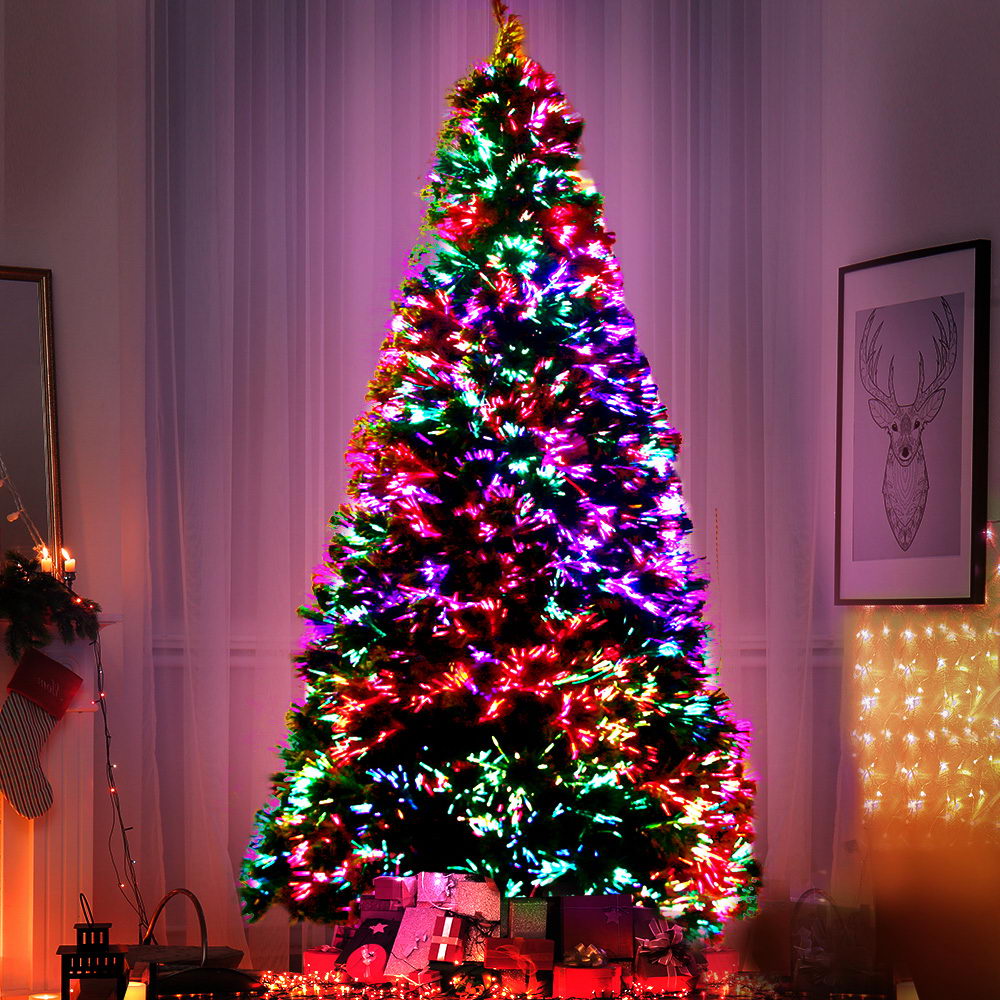 Jingle Jollys 1.8M 6FT LED Christmas Tree Optic Fiber Xmas Multi Colour Lights