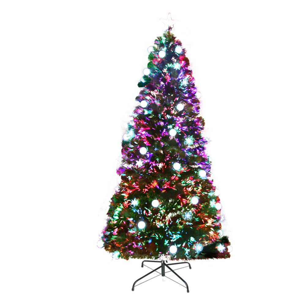 Jingle Jollys 1.8M 6FT LED Christmas Tree Optic Fiber Xmas Multi Colour Lights