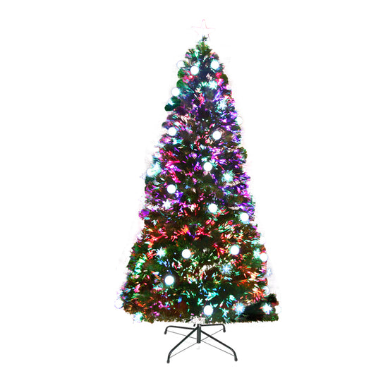 Jingle Jollys 2.1M 7FT LED Christmas Tree Optic Fiber Xmas Multi Colour Lights