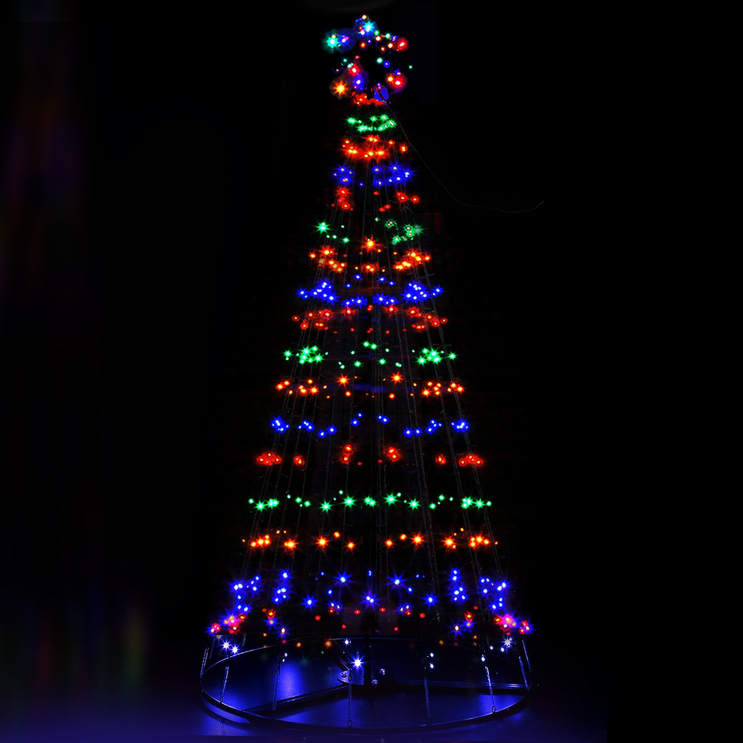 Jingle Jollys 2.1M LED Christmas Tree Lights Solar Xmas Multi Colour Optic Fiber