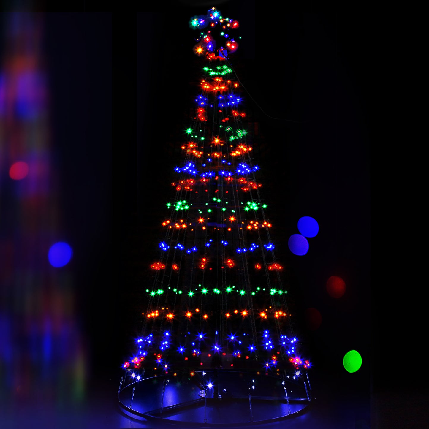 Jingle Jollys 2.1M LED Christmas Tree Lights Solar Xmas Multi Colour Optic Fiber