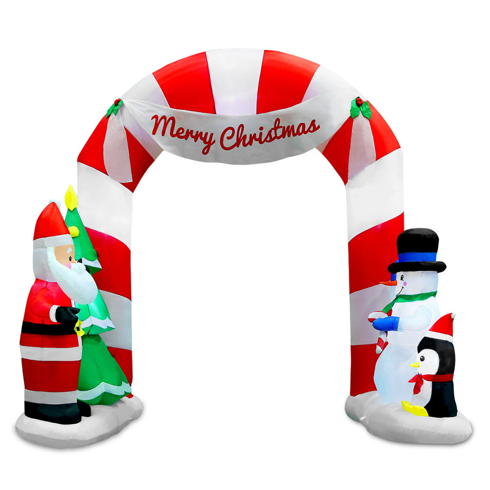 Jingle Jollys 3M Christmas Inflatable Archway with Santa Xmas Decor LED