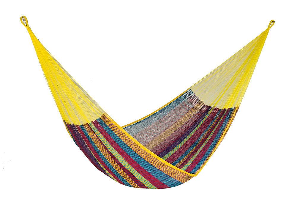 Mayan Legacy Queen Size Cotton Mexican Hammock in Confeti Colour