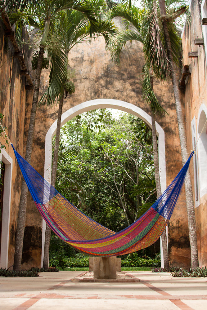 Mayan Legacy Queen Size Cotton Mexican Hammock in Mexicana Colour