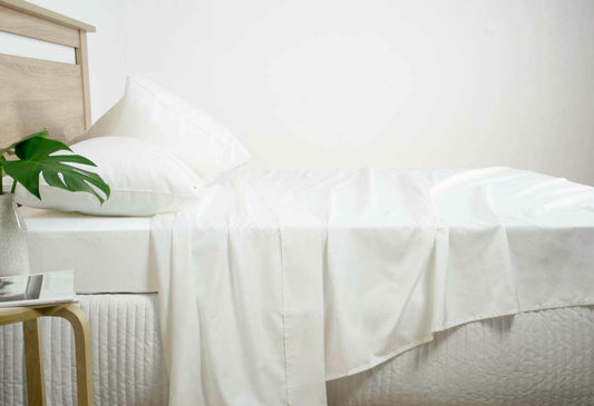 Ardor Queen Size 2500TC Cotton Rich Sheet Set (White Color)