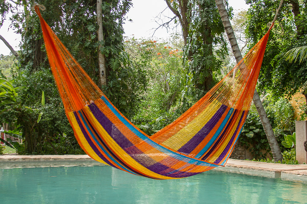 Mayan Legacy King Plus Size Nylon Mexican Hammock in Alegra Colour