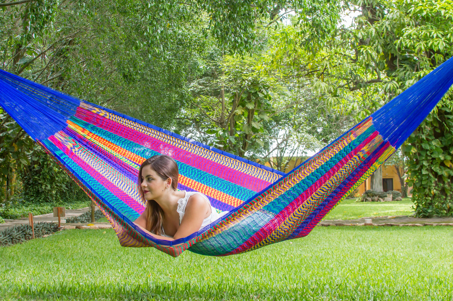 Mayan Legacy Jumbo Plus Size Nylon Mexican Hammock in Mexicana Colour