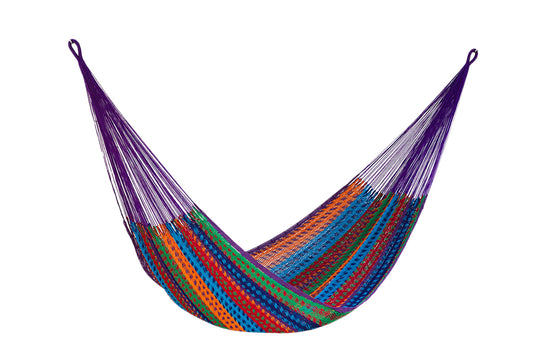 Mayan Legacy Queen Size Outdoor Cotton Mexican Hammock in Colorina Colour