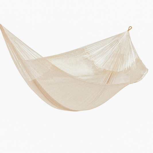 Mayan Legacy Jumbo Size Super Nylon Mexican Hammock in Cream Colour