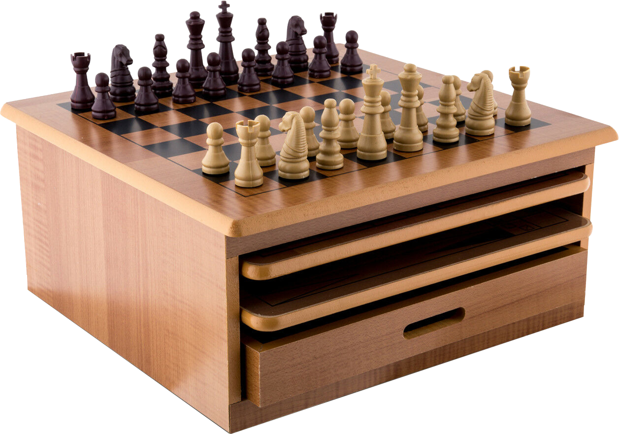 10 in 1 Wooden Chess Board Games Slide Out Checkers House Unit Set